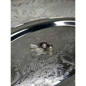 Vintage Faux Pearl Clip On Earrings Gold Tone | UV Reactive Costume